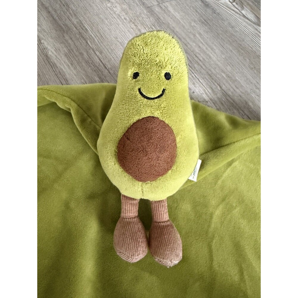Jellycat Amuseable Avocado Soother Lovey Security Blanket Plush Green Baby Rare